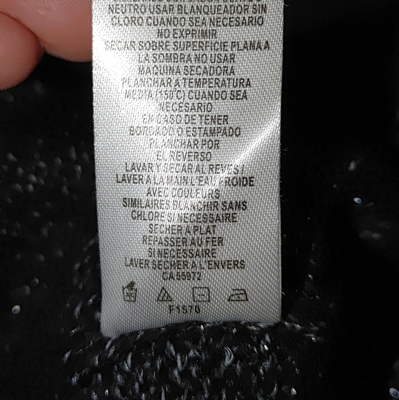 RAFAELLA OPEN FRONT CARDIGAN WITH METALLIC WEAVE, BLACK / SILVER METALLIC S - Picture 5 of 6